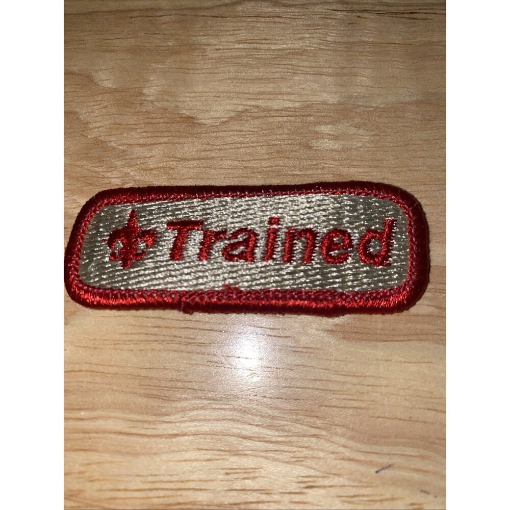 BSA Trained Adult Strip Tan Patch Scout Stuff Back 2 1/2” Pre-owned